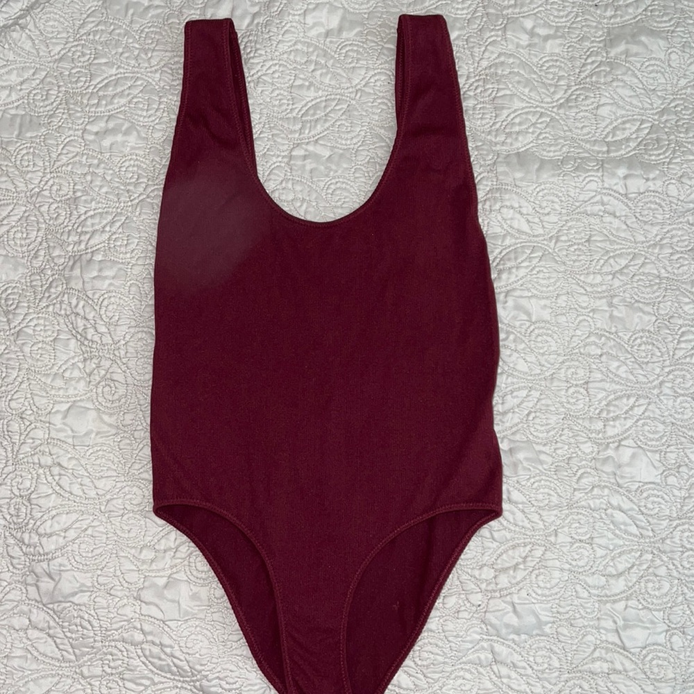 Dark red comfy bodysuit